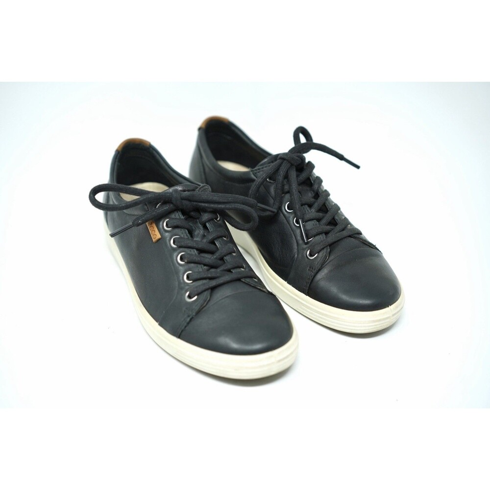ECCO Soft 7 Leather Sneakers Women’s Size 38 / US 7 Black Comfort Shoes